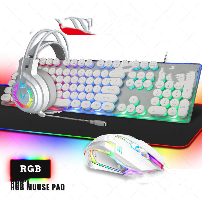 Punk Keyboard And Mouse Set Headset Four-piece Mouse And Keyboard Set